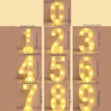 1个0-9数字LED装饰灯，适用于生日、婚礼、派对、家居、卧室装饰