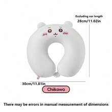 Miniso Comfortable Memory Foam U-Shaped Neck Pillow Kawaii Travel Pillow Chiikawa USAGI Hachiware Nap Pillow Gifts Japanese Style - White - View 9