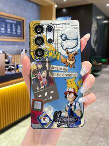 pokemon 1 pieza Funda de teléfono suave minimalista de Pokémon, compatible con OPPO/GalaxyS22/S23/S24Ultra, funda protectora suave y a prueba de impactos con diseño original hecho a mano, regalo para la novia, presente de vacaciones