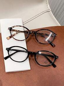 1 副女士时尚椭圆形眼镜 - 复古设计，铆钉装饰，完美契合学术风格和清晰视野！ - 彩色 - 查看 16