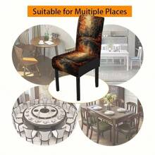 1/4/5/6/7/36 buc Huse de scaun imprimate cu tematică de toamnă, pădure de arțari, pârâu / Set de huse de scaun, potrivite pentru restaurantul de interior, decorarea zilnică modernă a hotelului, decorarea petrecerii, decorarea nunții, decorarea sufrageriei, decorarea bucătăriei, față de masă potrivită pentru mese pătrate, huse elastice pentru scaune care pot fi spălate