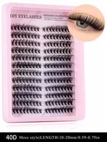 216/192片装 C型卷翘睫毛嫁接托盘，混合长度仿貂毛睫毛簇，适用于DIY睫毛嫁接 - C - 查看 12