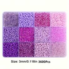 12色3600颗玻璃珠首饰制作套装，DIY友谊手链、项链、钥匙扣工艺品材料