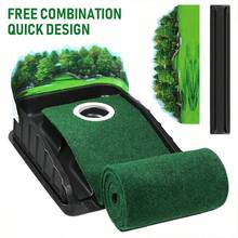 Suwequest Golf Putting Indoor Mat GolfHitting Mat Golf Home Outdoor PracticeTraining Aid Equipment.Washable Anti-Slip Golf Accessories - Multicolor - View 9