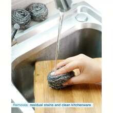 30g Stainless Steel Scouring Pad, Multi-Functional Cleaning Ball For Kitchen, Essential Household Cleaning Tool For Outdoor/BBQ Cleaning, 2-In-1 Sponge And Cleaning Ball