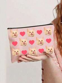 1个定制猫咪照片化妆包，可爱猫咪主题礼物，小型宠物爱好者旅行化妆包，拉链收纳袋，适合青少年、女儿、姐妹，趣味宠物用品生日圣诞节化妆品收纳包，迷你化妆包，旅行小型化妆盒，化妆刷收纳盒，化妆品容器，化妆包，旅行必备，女士配饰，旅行用品，学生化妆包，节日化妆包，冬季节日化妆包 - 彩色 - 查看 4