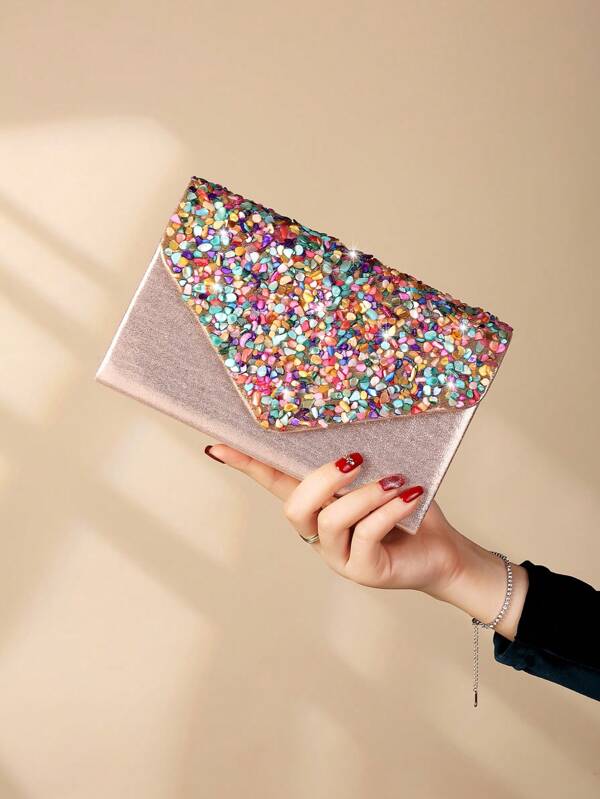 Women's Fashion Resin Diamond Mini Clutch Bag, Suitable For Party, Wedding, Prom, Evening/Banquet, Matches Well With Wedding Dress, Formal Dress, Prom Dress, Birthday Dress