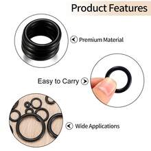 1200 Pieces Rubber O-Ring Sealing Ring Various Case - 黑色 - 查看 7