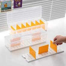 Caja organizadora compartimentada de plástico transparente con capacidad para más de 550 tarjetas de juego, caja de almacenamiento portátil con divisor ajustable para tarjetas - Solo caja - Ver 10