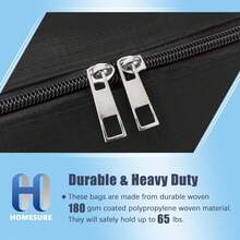 Entrega local Paquete de 8 cajas de almacenamiento y transporte grandes y resistentes con cremalleras y asas de transporte - resistentes al agua, plegables para ahorrar espacio, alternativa a las cajas de mudanza (semi transparente) - Negro - Ver 3