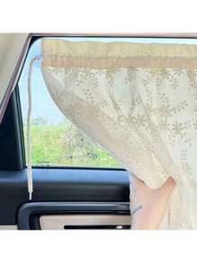 1pc Car Side Window Shade, Suction Cup Mounted Interior Curtain, Sun Shade & Heat Insulation