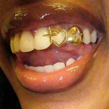 THATBOY 1pc/2pcs/4pcs/Set New Hip Hop Shiny Tooth Grillz, Star Cubic Zirconia Tooth Caps, Micro-Inlaid Upper & Lower Teeth Grillz, Unisex Jewelry - Multicolor - View 9