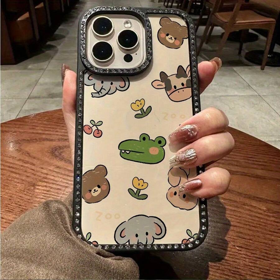 Funda para teléfono 1PC Teléfono Bling de Doble Cara, Parte Trasera Dura Suave a Prueba de Golpes, Multicapa, TPU + PC, Compatible con 16/15/14/13/12/11 Pro/Plus - Negro - Ver 1