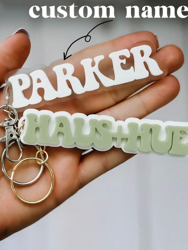 Personalized Retro Name Acrylic Keychain,Acrylic Bag Tag Keychain, Name Tag, Lunch Box Tag, Luggage Tag