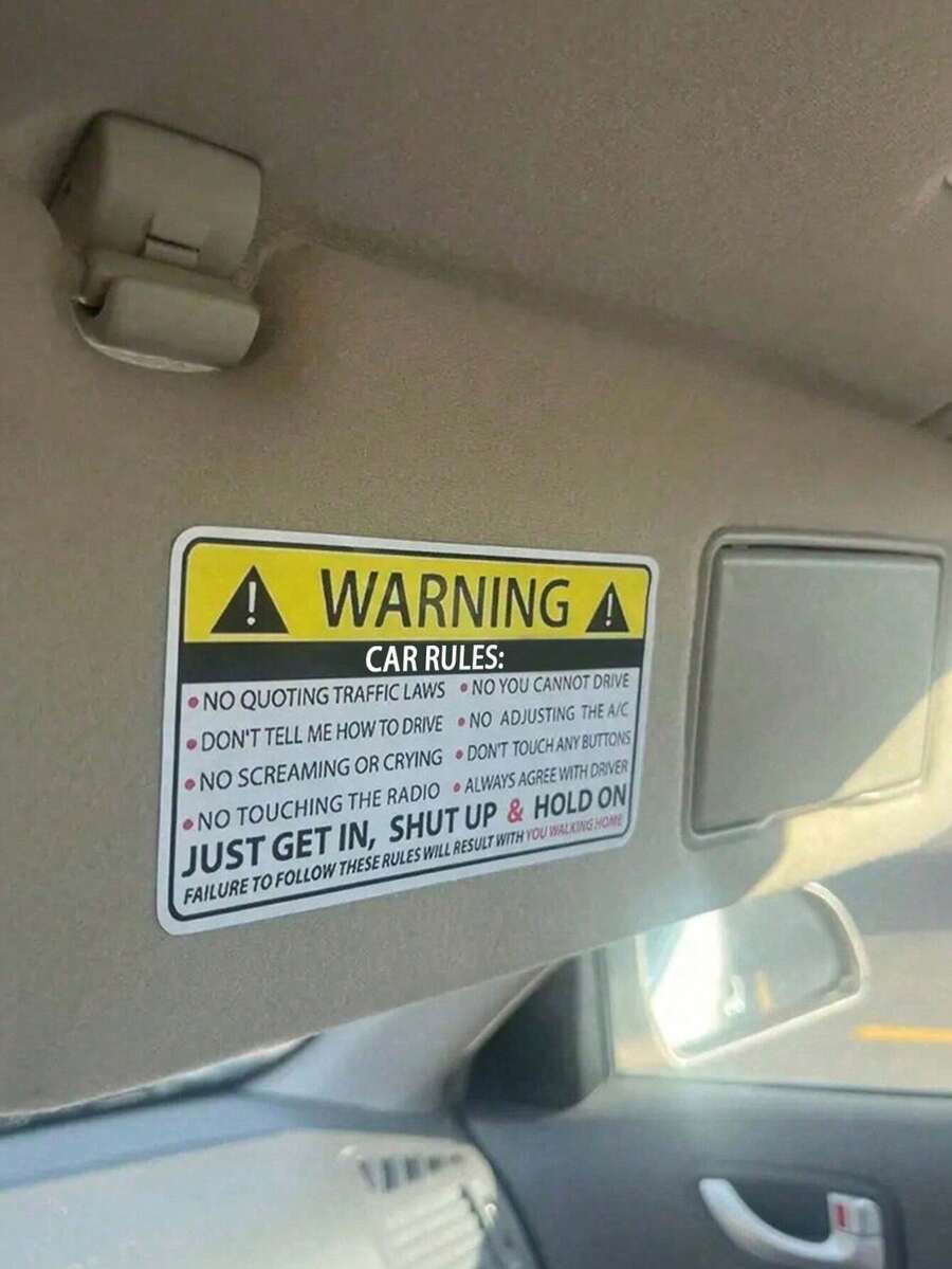 1pc Car Warning Sticker For Windshield, Window, Bumper, Waterproof PVC/Vinyl Stickers For Car Interior Decoration - Yellow - View 1