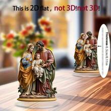 1 Piece 2D Flat Acrylic Virgin Mary Embracing Jesus Ornament, Religious Ornament, Housewarming Gifts, Home Desk Decoration, House Party Decoration, Outdoor Garden, Perfect Gift For Family And Friends