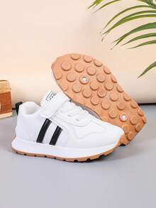 1 pereche de pantofi sport pentru copii, cu fund moale, durabili, cu cârlig și buclă din PU, antiderapanți, impermeabili, cu fund plat, potriviți pentru toate anotimpurile