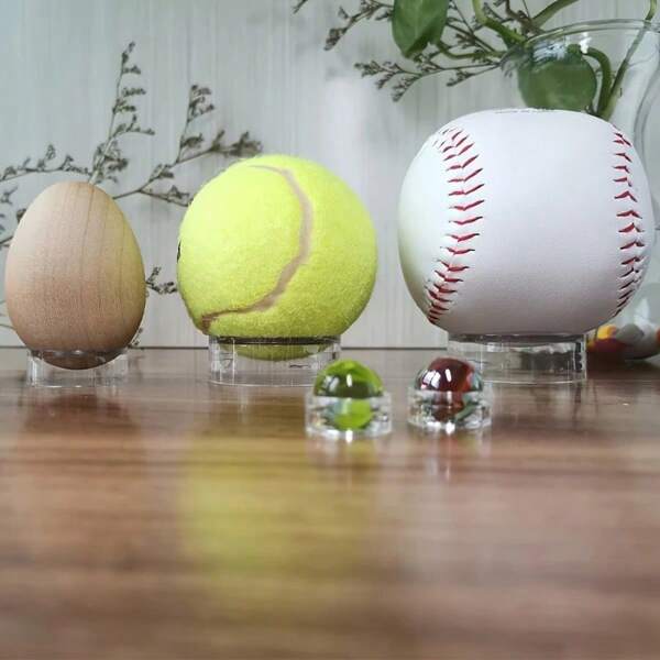 10/18 Pcs Clear Sphere Display Stands, Ball Holder Rings For Golf, Baseball, Softball, Tennis Ball, Decorative Eggs, Crystal Balls, Marbles, Balls, Spheres, Collections