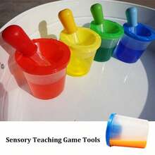 8件套防溢画笔，涂鸦画笔，调色杯，色彩混合感官游戏用品，科学实验工具，适合作为感恩节、圣诞节、生日礼物和返校礼物 - 彩色 - 查看 9