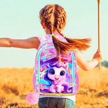 Backpack, 13" Girls Bookbag With Lunch Box, Kids School Backpacks Set For Elementary Preschool Kindergarten- Unicorn - Backpack - View 6