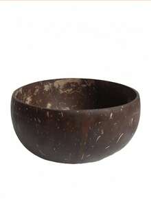 1 bol de servire în formă de nucă de cocos, bol din lemn pentru fulgi de ovăz, salată, masă ușoară și micul dejun