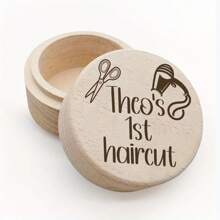 Caixa Memorial de Madeira Vintage Personalizada para Coleção de Cabelo - Primeira Cort de Cabelo e Armazenamento de Cabelo Grávido, Presente Perfeito para Novos Pais, Essenciais de Organização Doméstica, Caixa de Armazenamento de Organização Doméstica Volta às Aulas