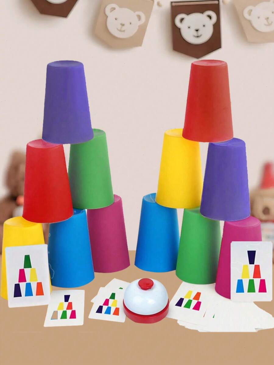 The Colorful Multi-Color Stacking Cup Set Features A Fun And Practical Style, Smooth And Burr-Free Material, And A Combination Of Multi-Color Stacking Cup Shapes. The Details Are Adapted To The Quick Stacking Operation (Helping To Improve Thinking And Reaction). It Combines Children's Intelligence Development, Logical Thinking Training