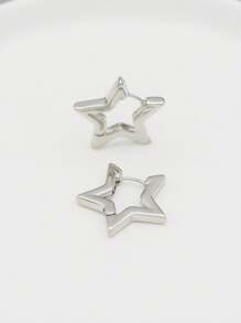 1 Pair Fashionable Minimalist Geometric Star Earrings For Women, Suitable For Banquet, Party, Holiday And Daily Wear