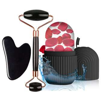Hongbu ZHOU 1/2/3pcs Facial Beauty Massage Tool Set, Includes Roller Massager, Ice Roller And Body Back Scraping Board, Facial Care Ice Roller Mold - Ice Roller For Face And Eyes, Beauty Ice Cube Facial Beauty Ice Roller Skincare Massage Roller Lifting Shaping Tool