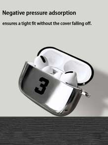 1pc Customized Electroplated Silver Earbud Case, Customized Halloween Theme Design With Name, Little Ghost Pattern, Halloween Fashionable Item,2025phonecase