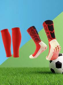 2pairs Men's Anti-Skid Thick Cushioning Football Basketball Sports Socks With Arch Support, Grip Socks, For Gym