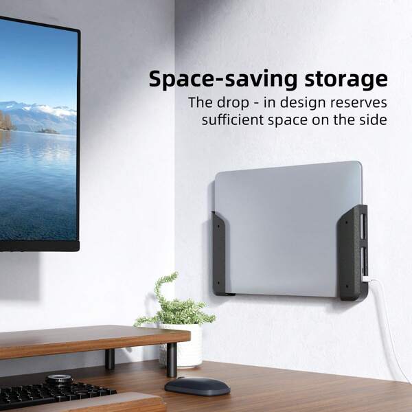 Wall-Mounted Under-Desk Laptop Stand With Acrylic Anti-Scratch Pad For & Tablet For Women Storage Organizer Travel Essentials Back To School Dormitory Storage