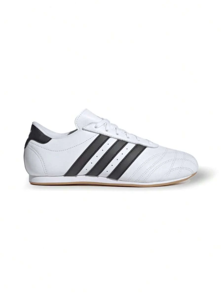 Adidas Giày Taekwondo nữ, kiểu dáng thường ngày, nhẹ, êm ái, thoáng khí, đế dày, có logo, thân thiện với da, đa năng, phù hợp đi tập gym, đi làm, thư giãn sau giờ làm, du lịch, hẹn hò, màu trắng JS1194 - Trắng/Đen - Xem 1