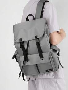 时尚多口袋背包，休闲通勤笔记本电脑包，大容量，防水，轻便，适合校园、商务、户外、运动、徒步旅行，尼龙包