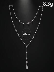 1pc Women's Sexy Pearl Back Chain, Beach Ocean Style Fashion Body Jewelry Chain