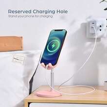 1 Giá đỡ điện thoại hình thỏ - Vật dụng không thể thiếu cho người lười xem phim | Trang trí phòng & Giá đỡ đa năng | Không còn mỏi cổ! Tương thích với iPhone, điện thoại Android, quà tặng sinh nhật, gia đình, bạn bè, dùng cho văn phòng, ký túc xá và gia đình Giá đỡ điện thoại để giường - Hồng - Xem 4