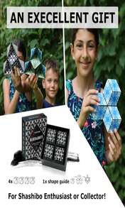 SHASHIBO Shape Shifting Box - STEM Magnetic Fidget Cube That Transforms Into Over 70 Shapes, Download Fun In Motion Toys Mobile App (Blue Planet) - White & Black - 查看 5