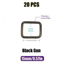 20 chiếc/gói 10-38mm Vòng khóa hình chữ nhật bằng kim loại Vòng khóa trượt cho thắt lưng, dây đeo ba lô, túi xách, vòng cổ thú cưng, phụ kiện tự làm - Nhiều màu - Xem 13
