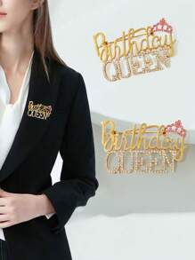 1/3pcs Fashion Crown Birthday Queen Brooch Pin With Rhinestones, Birthday Gift, Party Dress/Coat Decor Accessory Office Accessories Shirts Jacket Jewelry Halloween Clothes Pin Funny Cute Teacher Gifts Halloween Accessories Teachers Day Costume Accessories Bag Charms Christmas