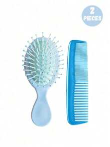 2 Stücke Mini Makronen Kissen Kamm - antistatische Kopfhautmassage Bürste mit Gummiborsten, 4 helle Farben, reisefreundliches Knoten lösendes und Styling Tool, geeignet für normales Haar, das perfekte Geschenk für ein Mädchen