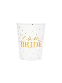 10pcs Bridal Shower Party Supplies, White And Gold Bride Theme Plates, Disposable Tableware Set For Wedding, Engagement And Bachelorette Party Decoration - Multicolor - View 8
