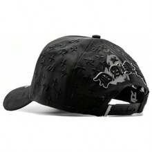 Gorra Los Angeles Dandy CLub, Gorra X Fuerza Regida Distressed Premium Hats Moda Negra The Dandy Hats. Flamas - Negro - Ver 3