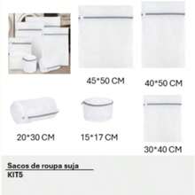 kit 5 saco de maquina para lavagem - Branco - Visão 1