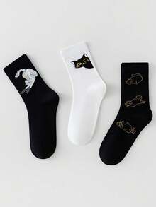 3双韩式趣味个性简约疯狂设计中筒袜