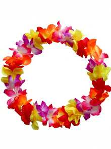 Large Hawaiian Beach Leaf Wreath - Suitable For Summer Parties And Events, Fabric Material, No Power Required - Multicolor - View 5