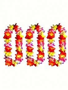 Large Hawaiian Beach Leaf Wreath - Suitable For Summer Parties And Events, Fabric Material, No Power Required - Multicolor - View 3