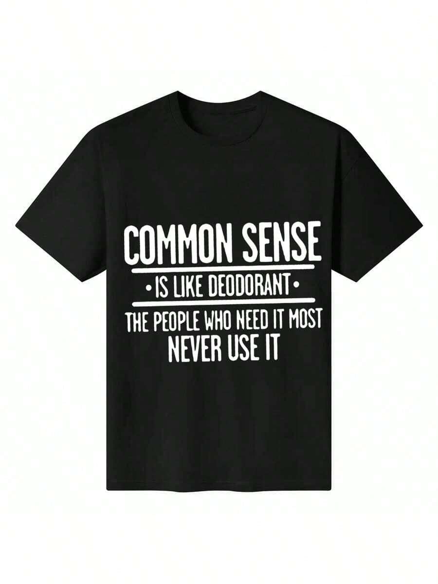 Camiseta de Desodorante Common Sense Ls Like Novedad Sarcástica Divertida - Negro - Ver 1