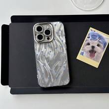 Funda para teléfono 1 pieza Funda adecuada para teléfono móvil S 11 Xsmax 12 13 14 15 16 Plus Pro Lindas flores pequeñas Gasa Bordes suaves Sentido de gama alta Agujeros finos Moda Pareja anticaída - Blanco - Ver 2