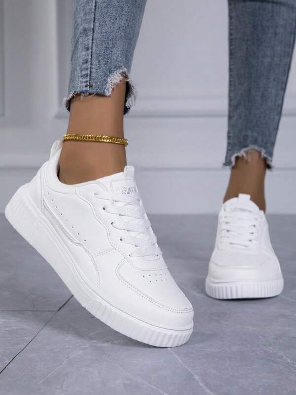 DJSUNNYMIX Baskets décontractées pour femmes, chaussures de skate extérieur, chaussures de sport de course pour femmes