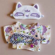 17cm Clothing Accessories Set, Cute Fresh And Simple Floral Shirt, Shorts, Kimono Fabric Clothes, Detachable Outfit For 15-17cm (5.9-6.69 Inch) Dolls, Blind Box Collectible (Doll Not Included)